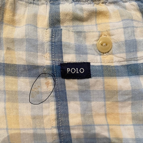 Vintage Polo by Ralph Lauren Boy’s 2T Blue/Yellow Plaid Cotton Shorts - Picture 8 of 10